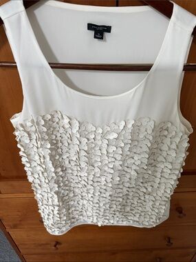 Ann Taylor Ivory Floral Appliqué Sleeveless Camisole